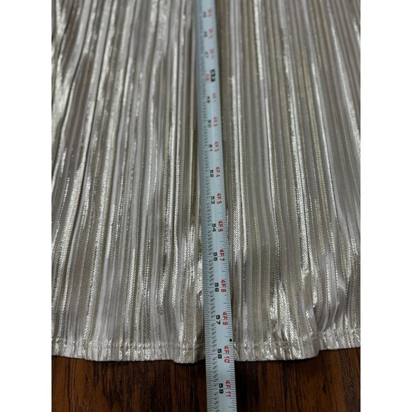 Caramela M Metallic Silver Off Shoulder Maxi Dress Evening Gown Elegant Chic - Picture 13 of 13